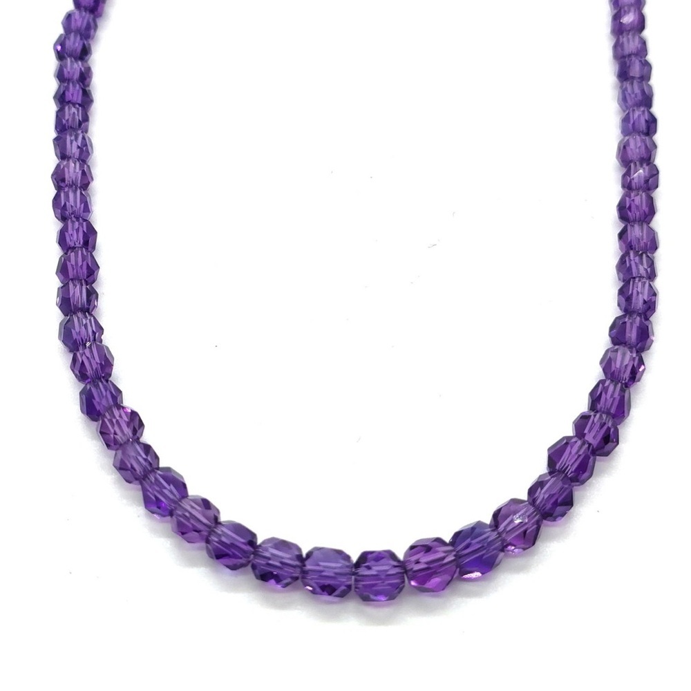 Natural Amethyst Necklace 18K Yellow Gold